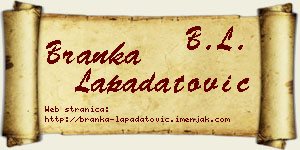 Branka Lapadatović vizit kartica